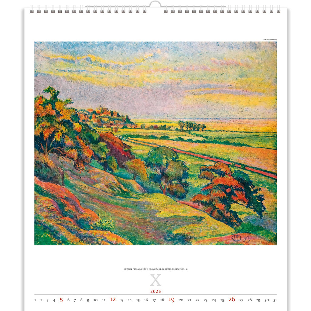 Erstaunliches Farbenspiel! Ein riesiges Feld schimmert in leuchtenden Herbsttönen. Genießen Sie diese Schönheit mit unserem Impressionismus Kalender 2025