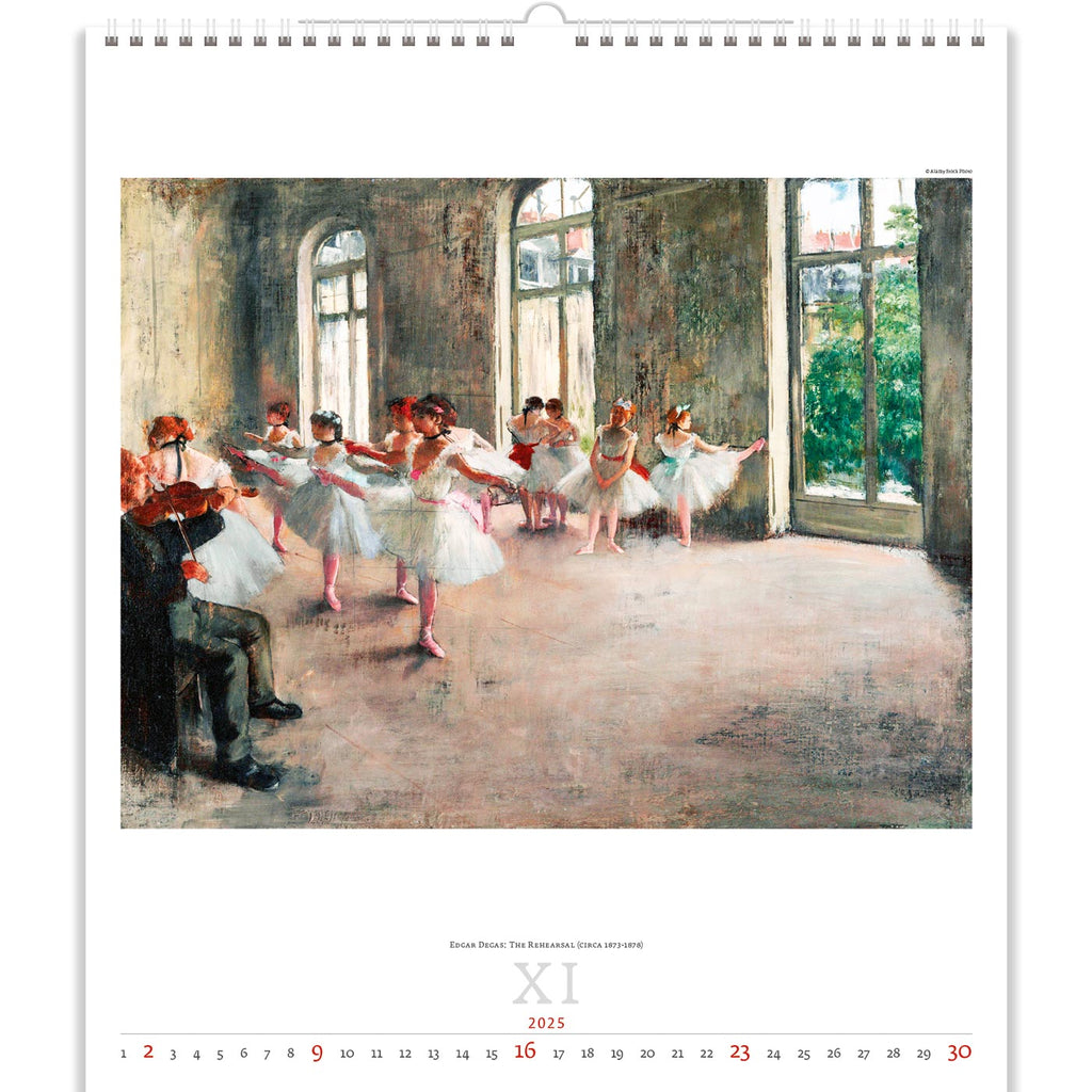 Dance class is in the middle of training. The diligence and hard work of the young students is captured in our Impressionism Calendar 2025