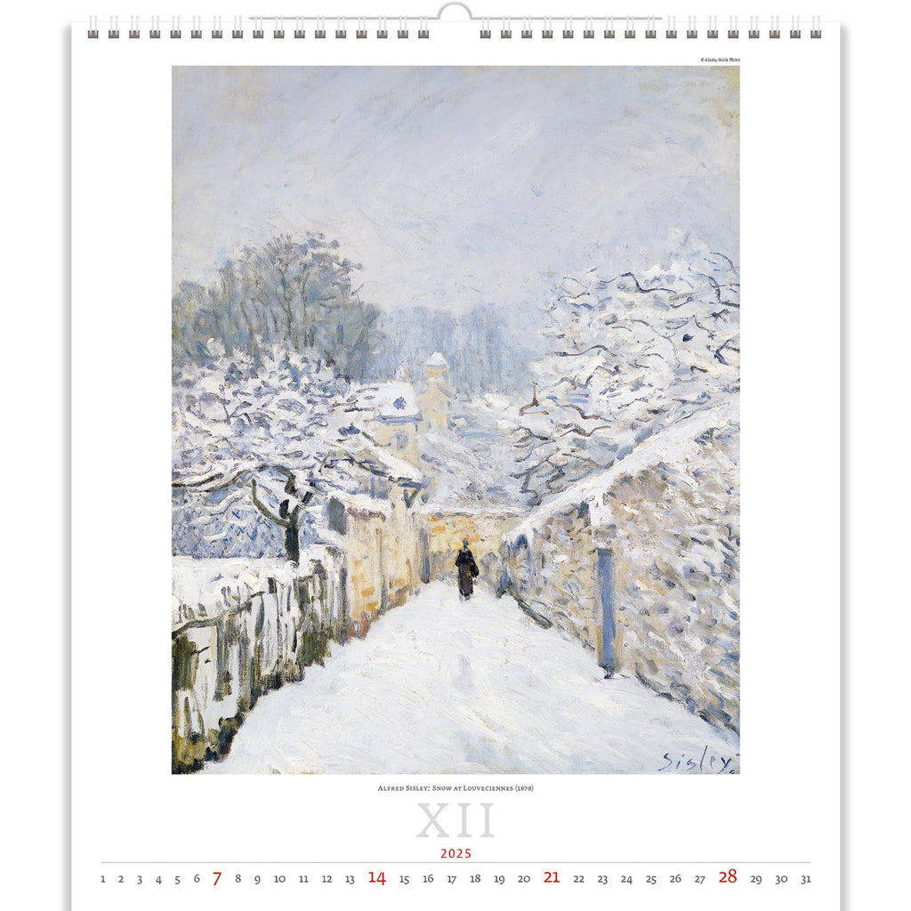 A tranquil winter landscape. It brings peace and slowly sinks into sleep. Appreciate this beauty with our Impressionism Calendar 2025