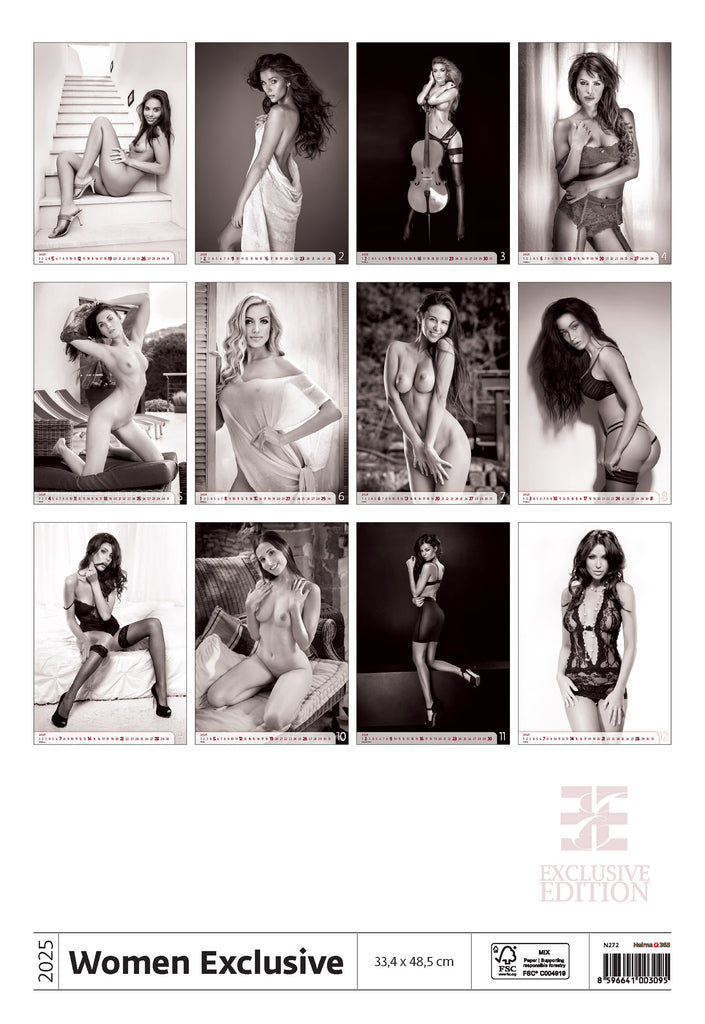 Sexy Nude Calendar 2025 back overview