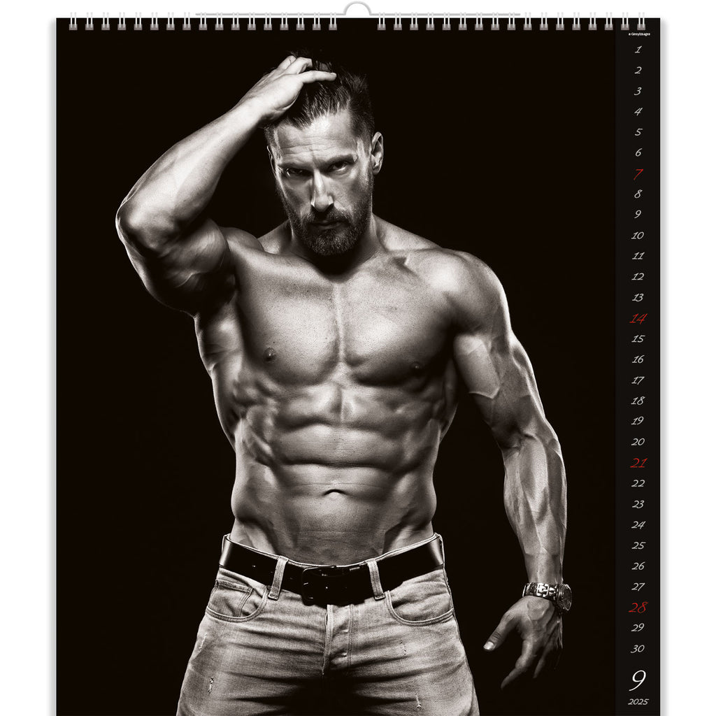 Hot and dangerous! The beauty of his body is sure to strike down more than one woman's heart. Check out his attractiveness with our Male Calendar 2025