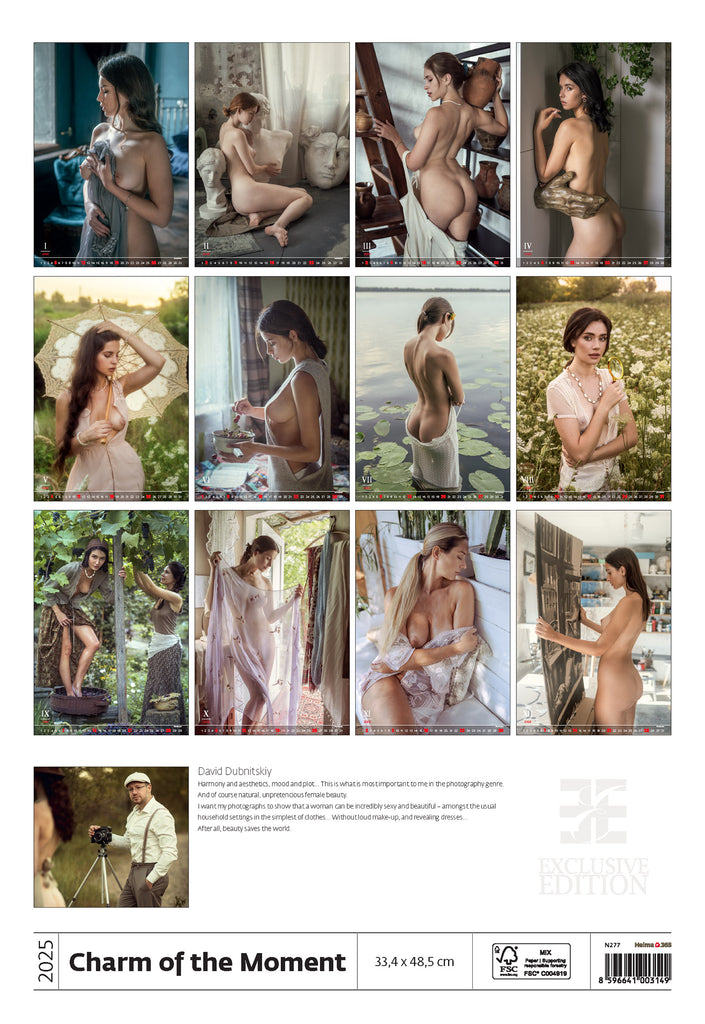 Indulge in the sensuality of the Nude Wall Calendar 2025, featuring a diverse array of graceful beauties. Each Month radiates passion and elegance. Treat yourself to the pleasure!