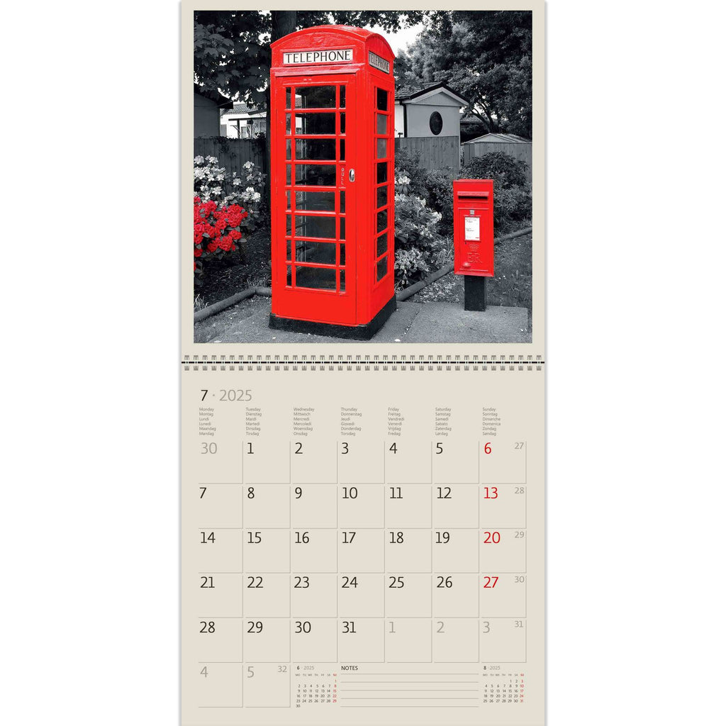 The red telephone box is a calling card of London. Photography for true travel connoisseurs only in our Black Red Calendar 2025!