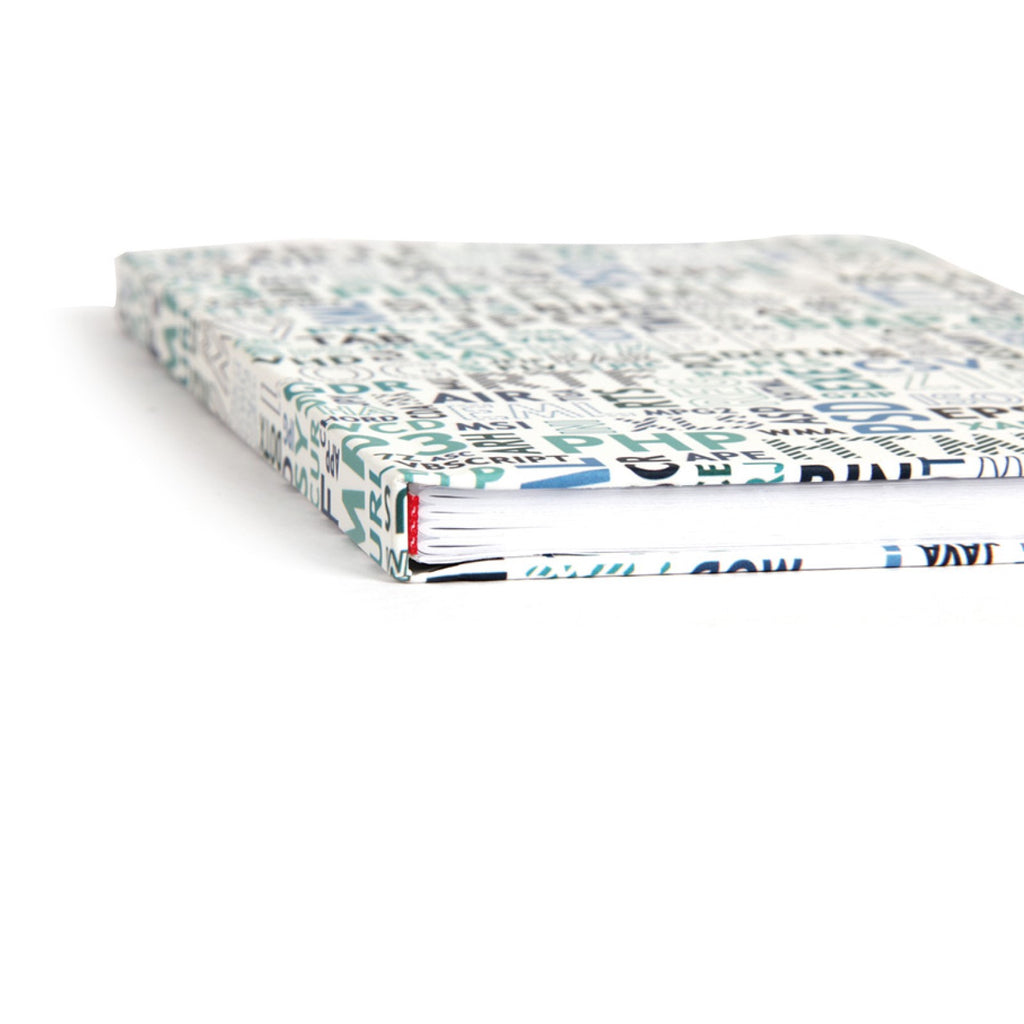 Zijaanzicht van b6 notitieboek Lined Paper Blue Codes