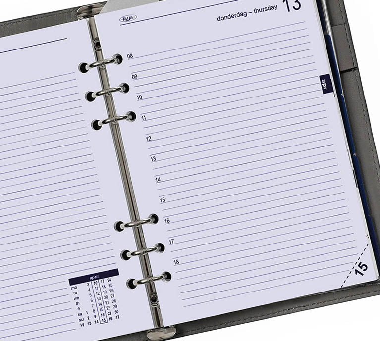 Kalpa A5 6 Ring Agenda Planner Refills Daily Complete Set NL EN 2025