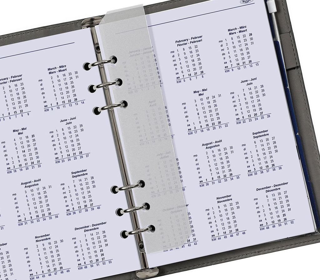 High Quality A5 6 Ring Diary Refills Weekly Complete EN DE FR NL 2026