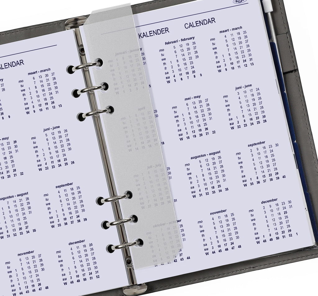 A5 6 Ring Agenda Planner Refills Daily Complete Set NL EN 2025 by Kalpa