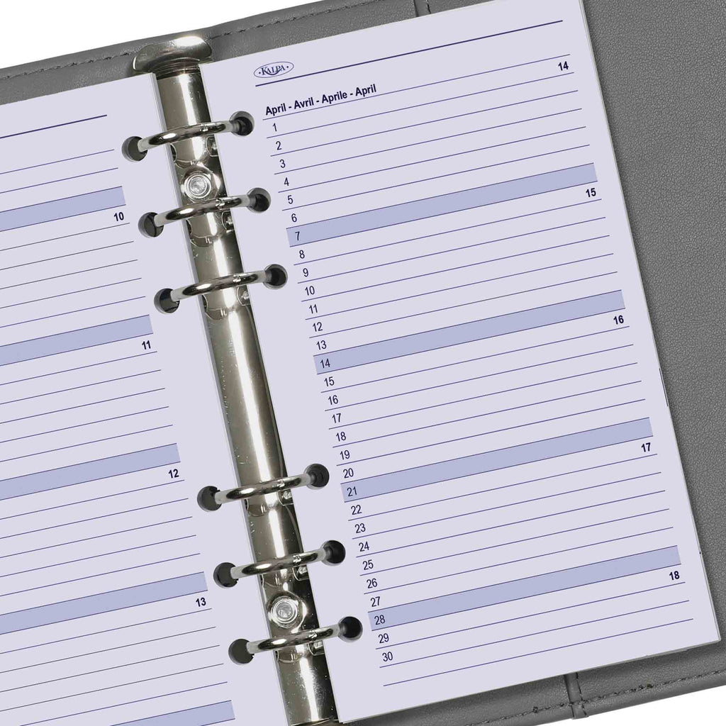 Personal Agenda Planner Refill Paper in English Dutch French and 2024 2025 2026