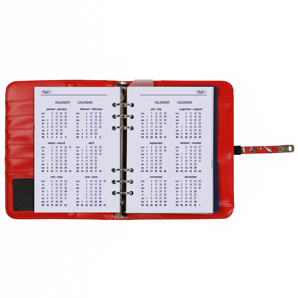 High Quality Refillable A5 Agenda Planner Sea of Flowers Red