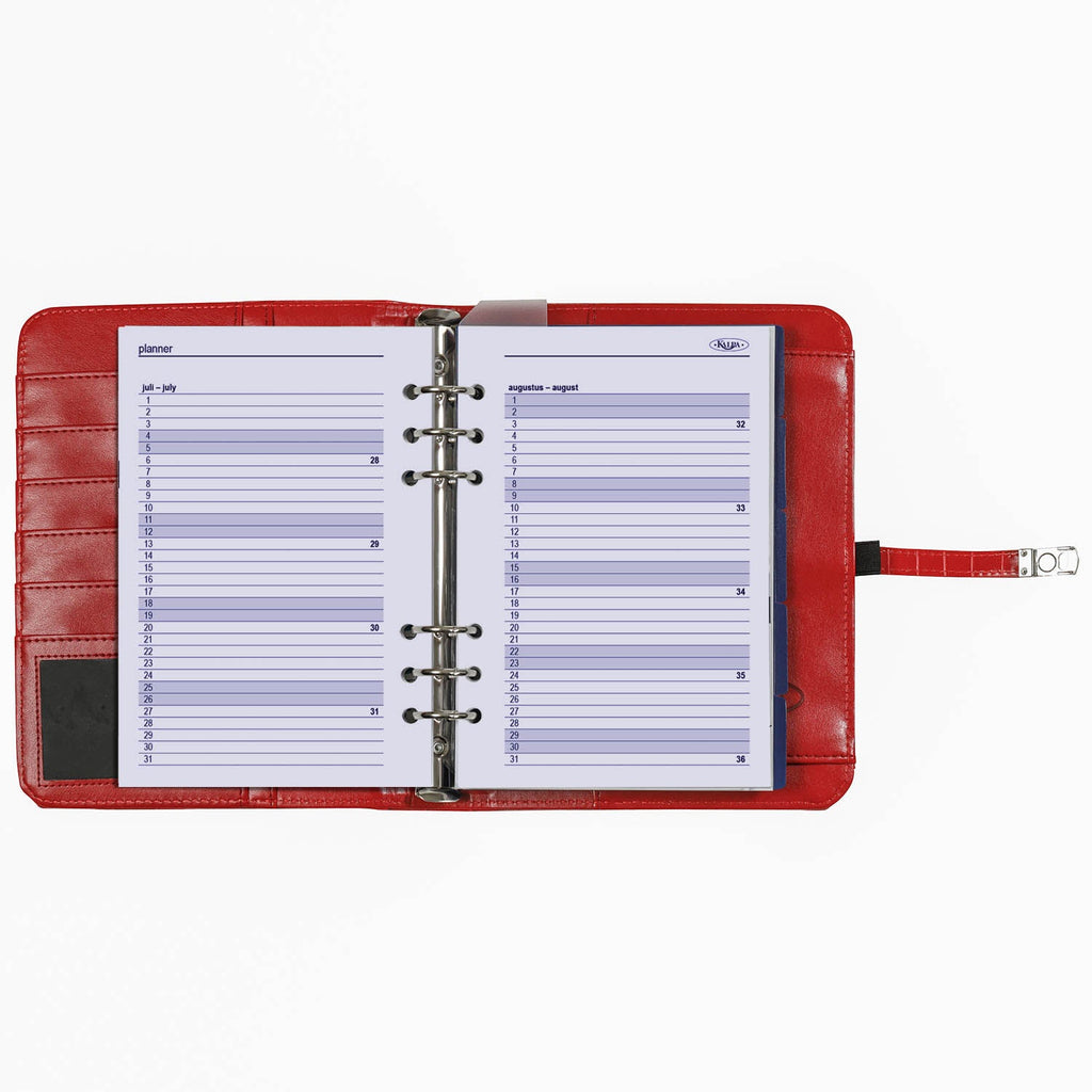 Croco Red Refillable A5 6 Ring Binder Planner 