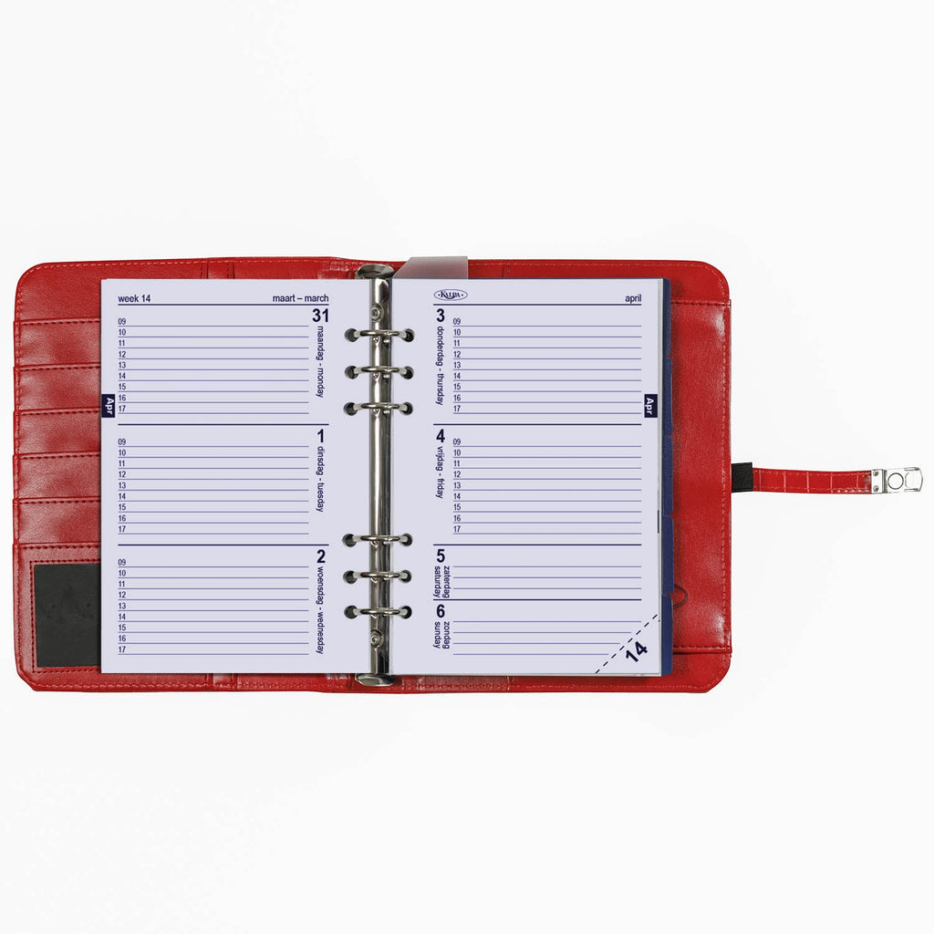 Top Notch Refillable A5 6 Ring Binder Planner Croco Red