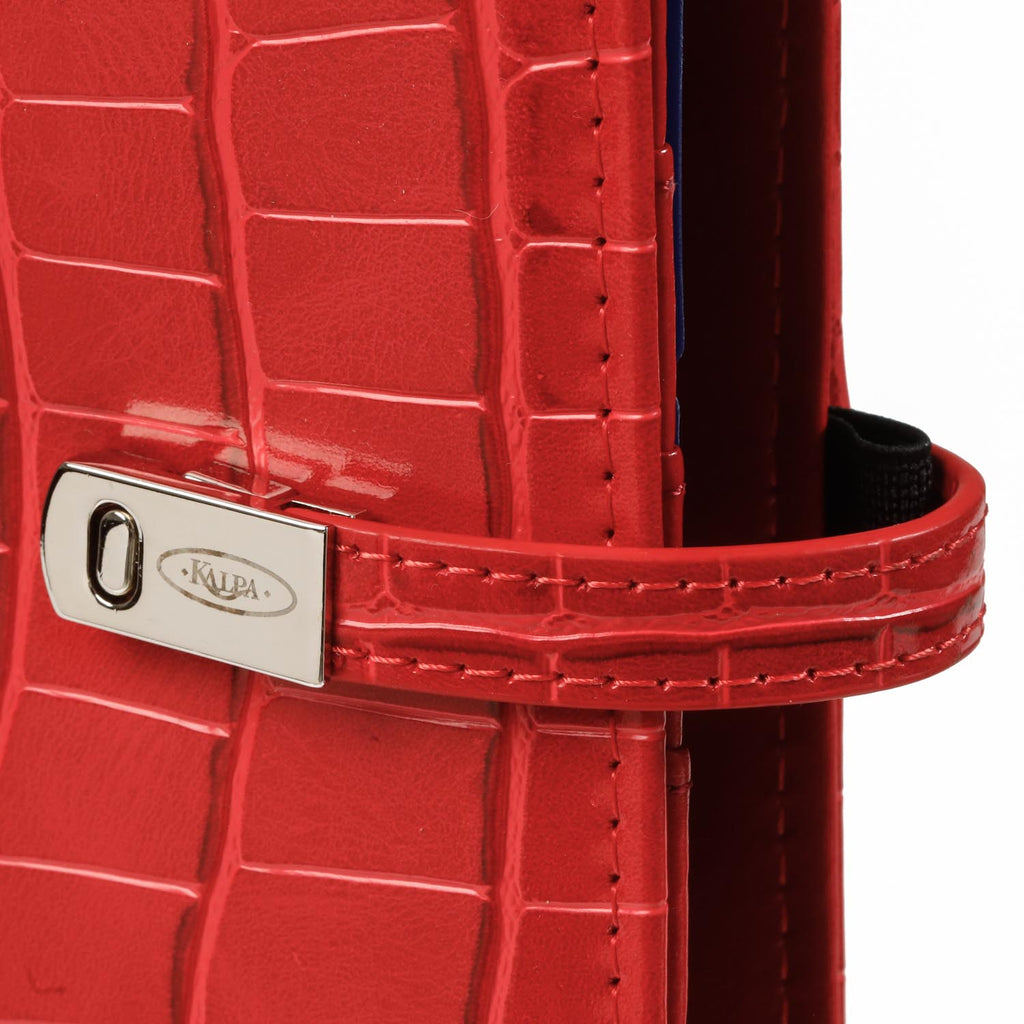 Stylish Refillable A5 6 Ring Binder Planner Croco Red
