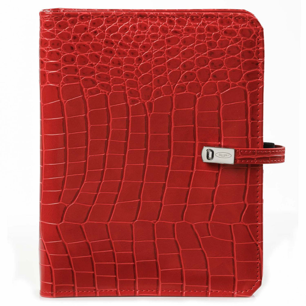 High Quality Refillable A5 6 Ring Binder Planner Croco Red