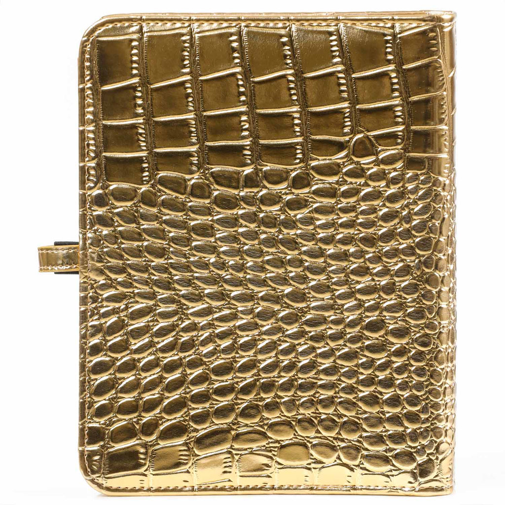 Top Quality Refillable A5 Ring Binder Croco Gold