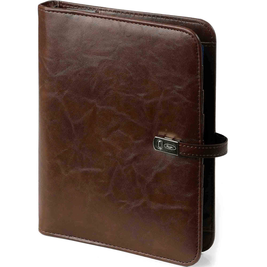 A5 Leather Refillable A5 Agenda Ring Binder Omber brown
