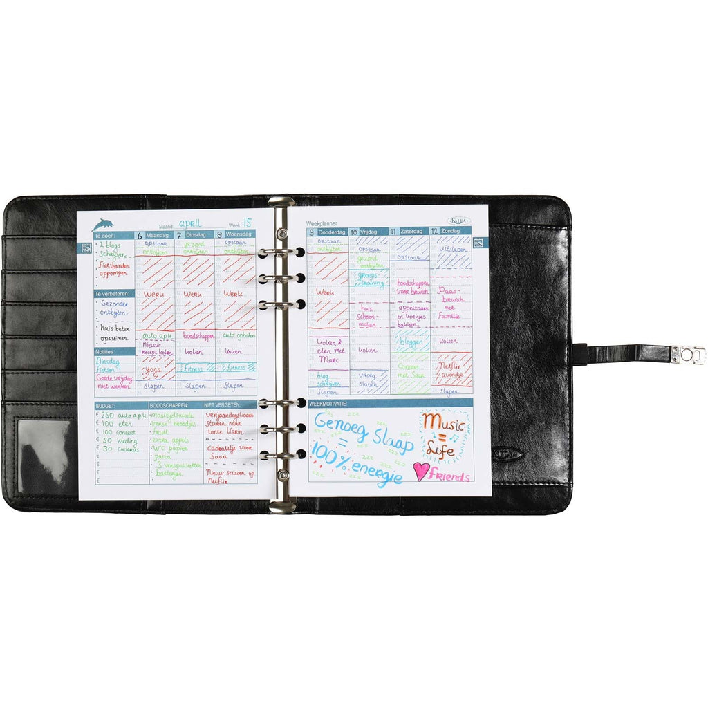 A5 Stylish A5 Ring Binder Planner Pullup Black