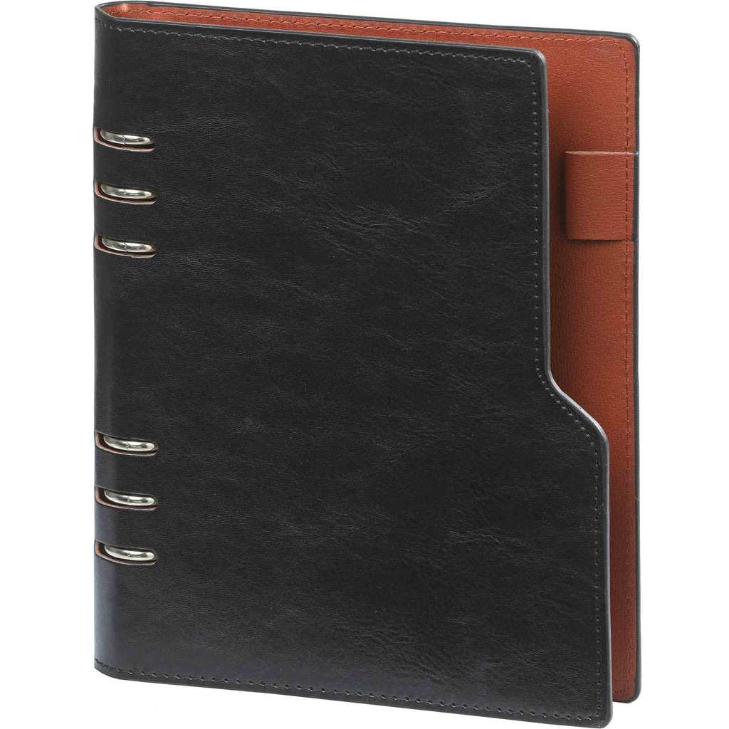 Clipbook Refillable A5 6 Ring Binder Agenda Pullup Black
