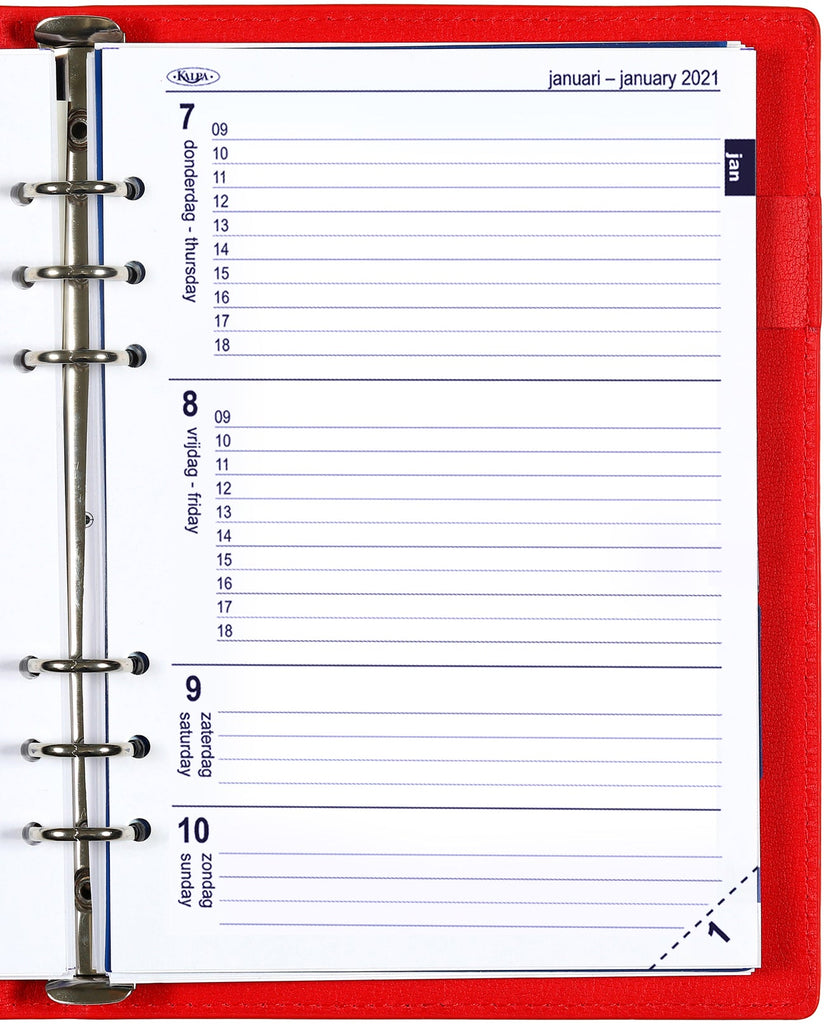 Refillable A5 Agenda Organizer Clipbook   Gloss Croco Red by Kalpa