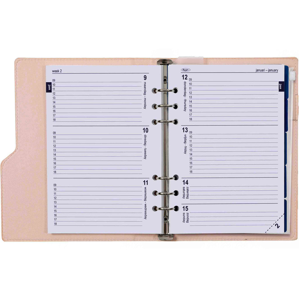 Clipbook A5 Planner Binder Croco Rose in Dutch and English