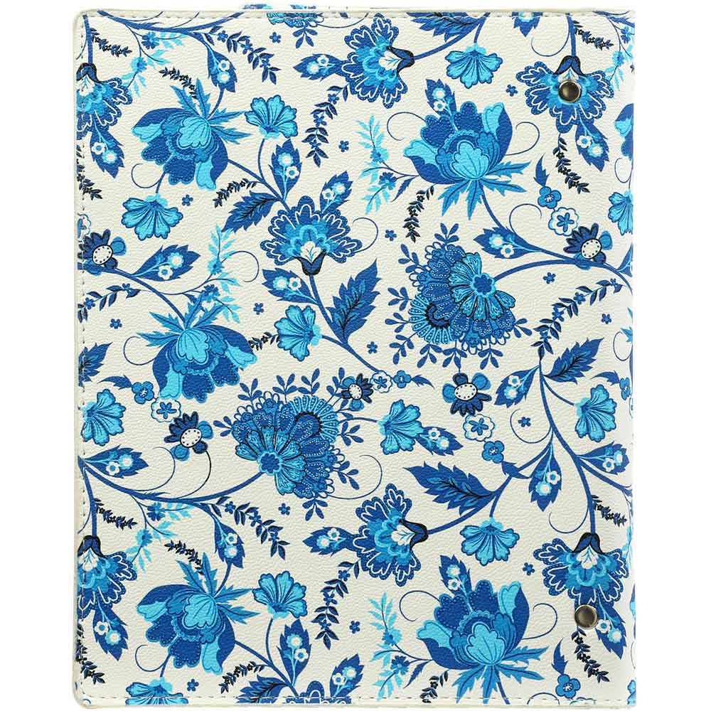 Beautiful Clipbook A5 Ring Binder Organizer Delft Blue Flowers