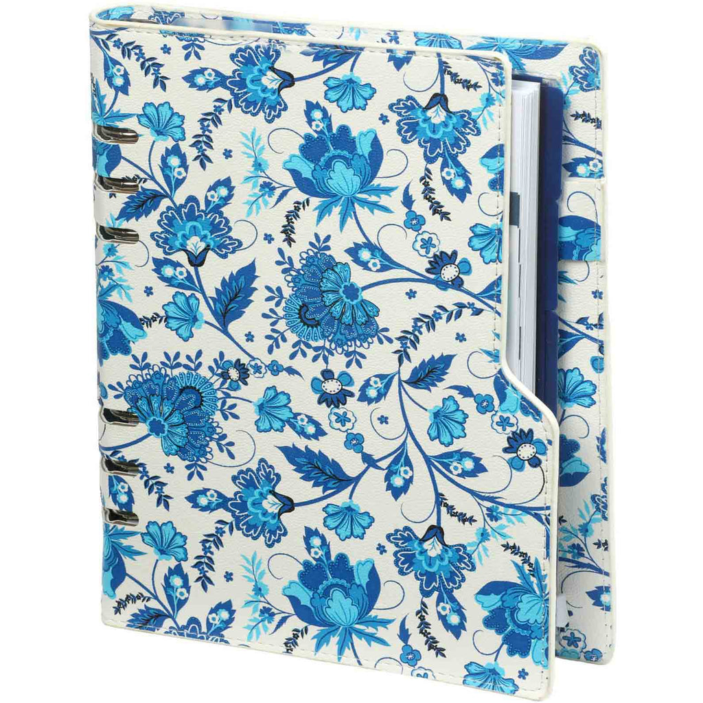 Clipbook A5 Ring Binder Organizer Delft Blue Flowers