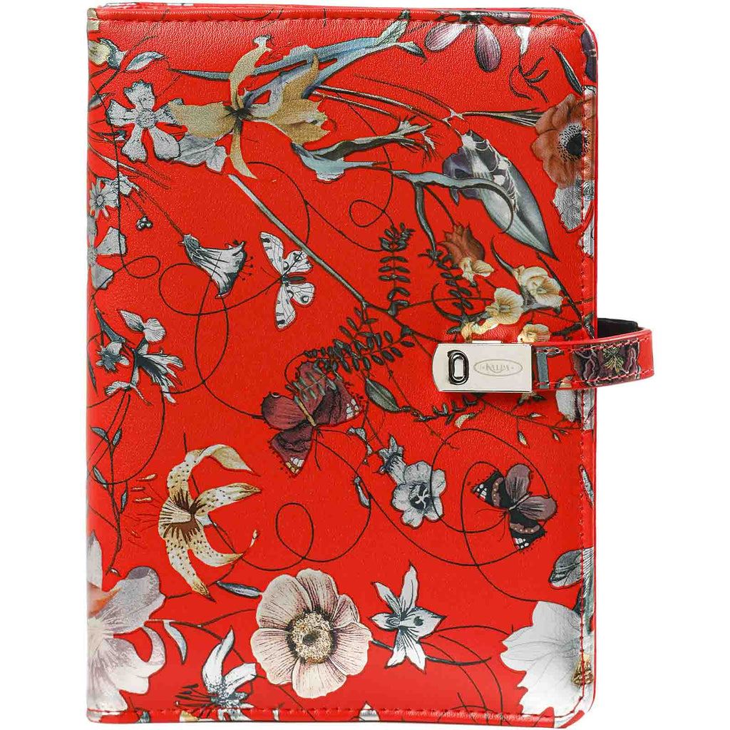 Beautiful  Refillable Personal Planner Agenda Sea of Flowers Red