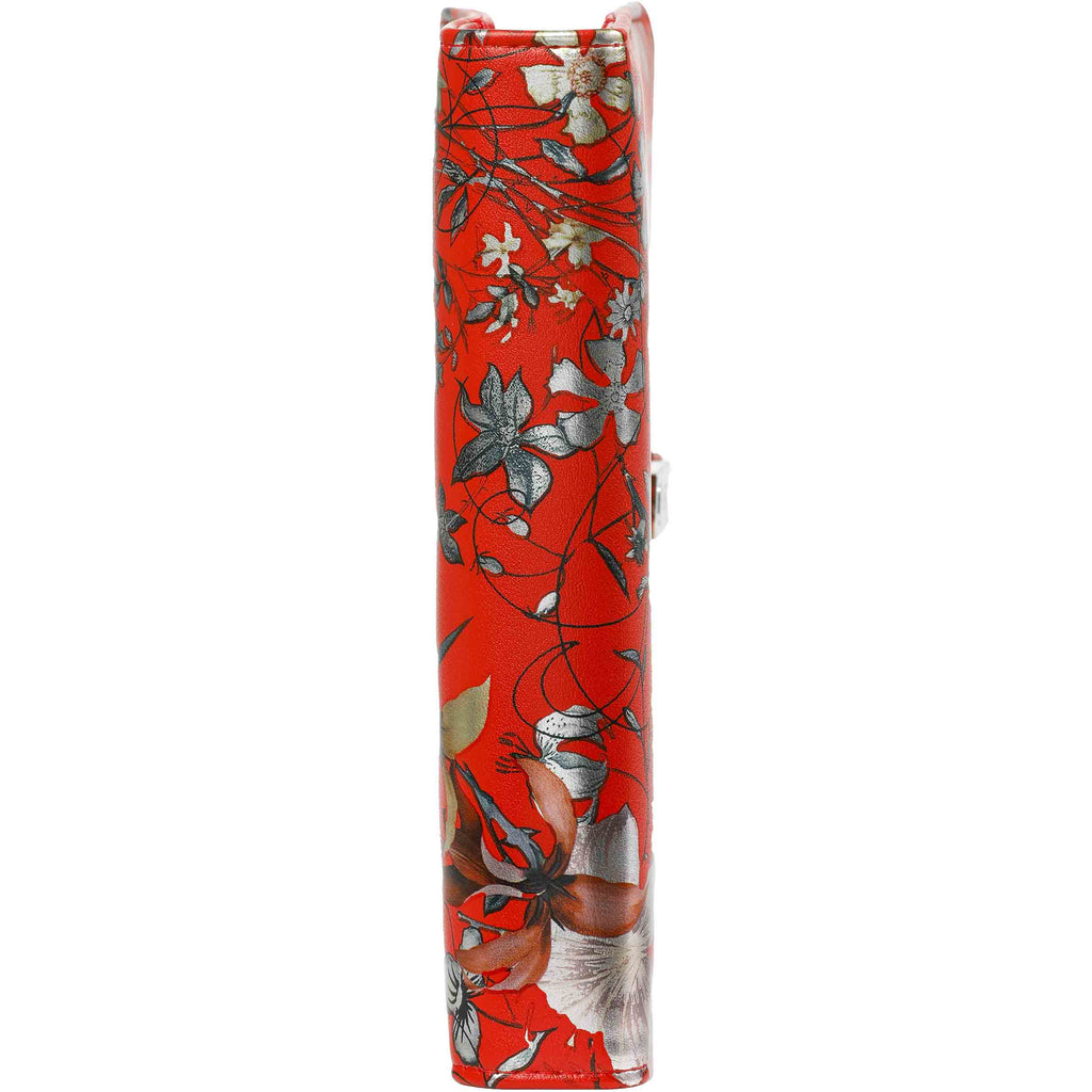 Side View Of Refillable Personal Planner Agenda Sea of Flowers Red