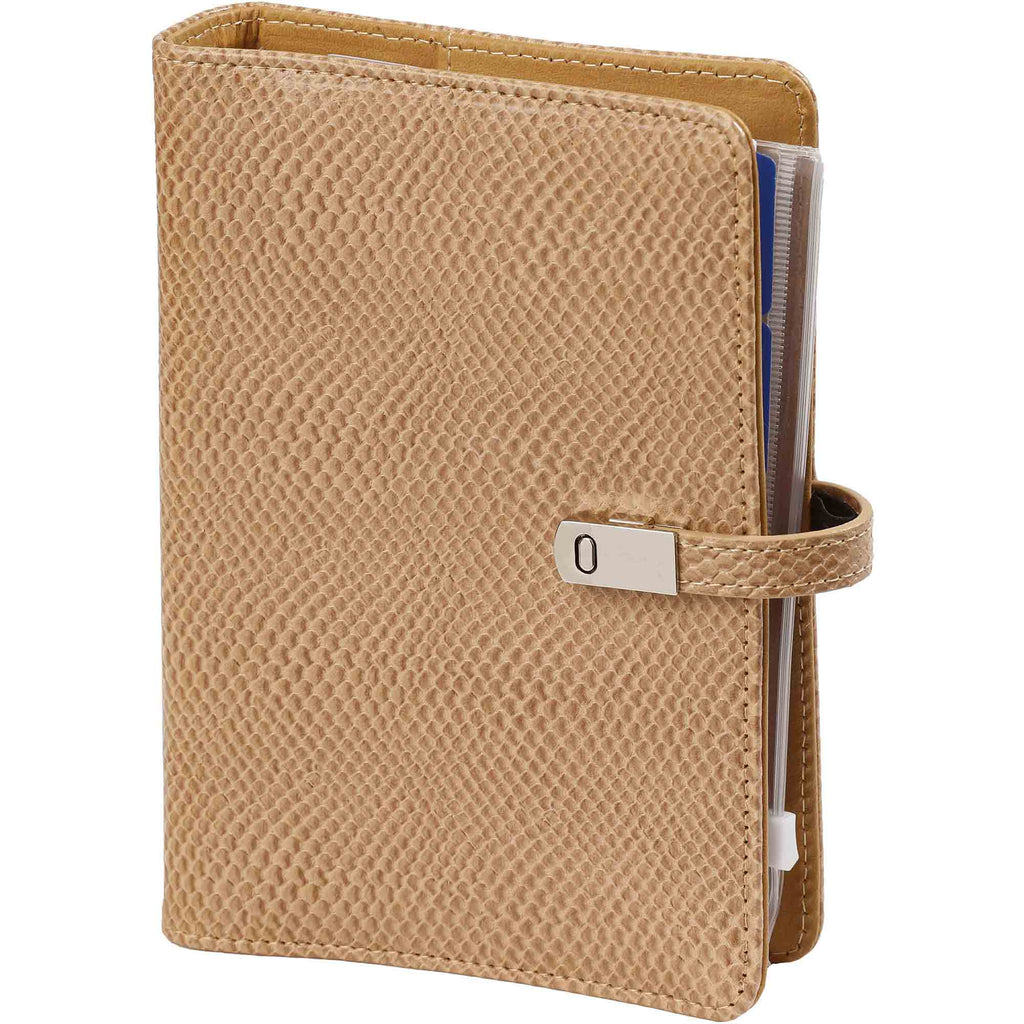  Refillable Personal Organizer Snake Print Brown with Magnetic Closing Clip