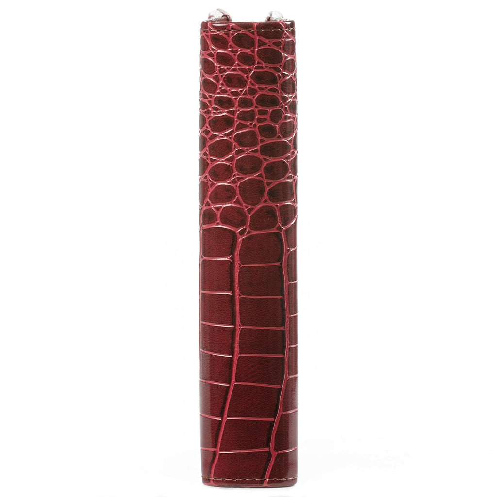 Side View of the Refillable Personal Ring Binder Agenda Croco Mulberry