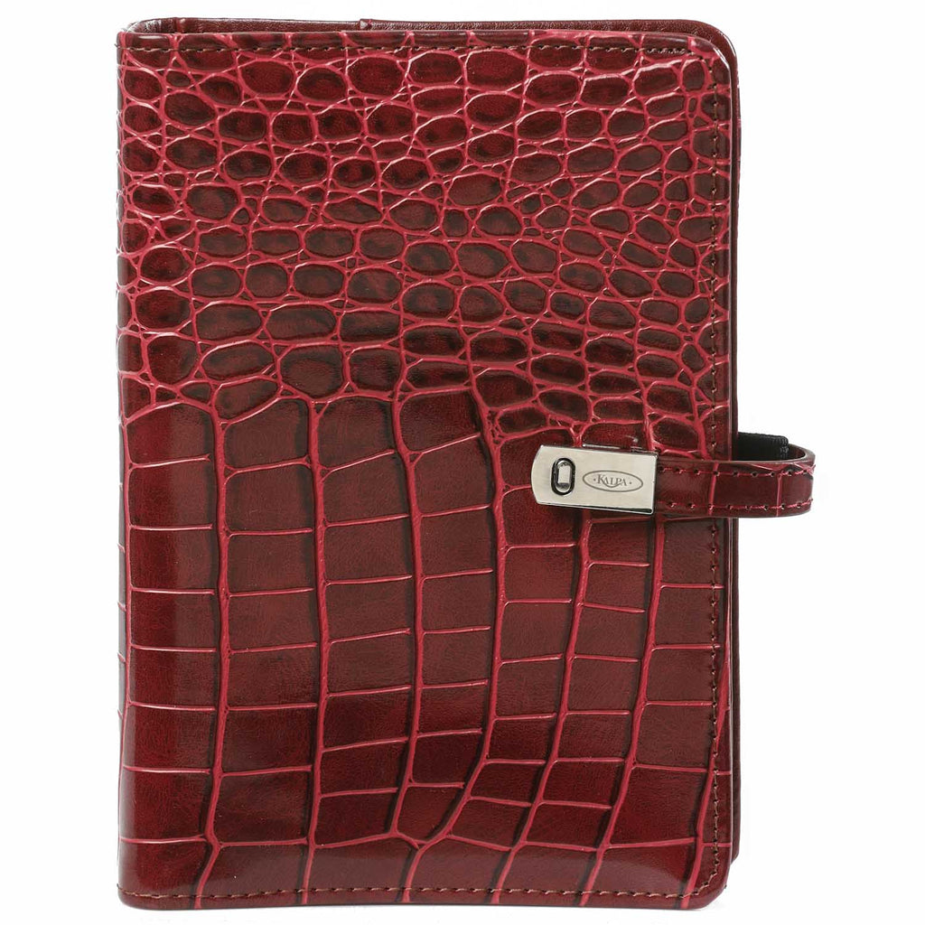 High Quality Refillable Personal Ring Binder Agenda Croco Mulberry