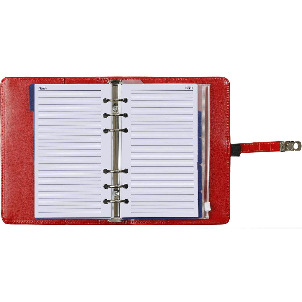  Refillable Personal 6 Ring Binder Planner for Daily Use Croco Red