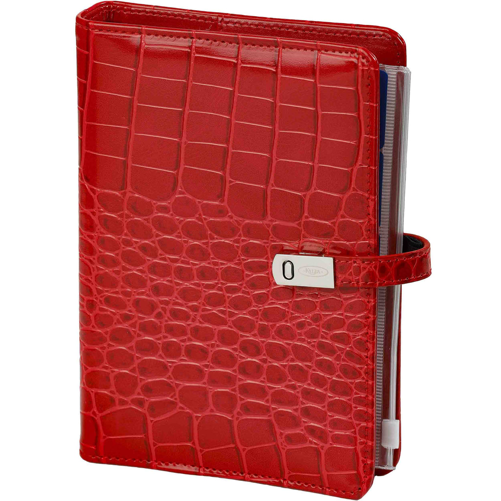 Top Quality  Refillable Personal 6 Ring Binder Planner Croco Red