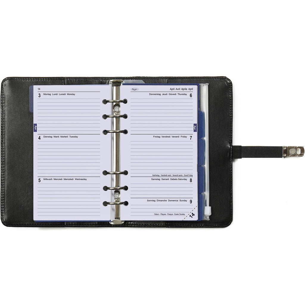  Refillable Personal 6 Ring Binder Agenda  in English,French,Dutch, German and Italian for Daily Use