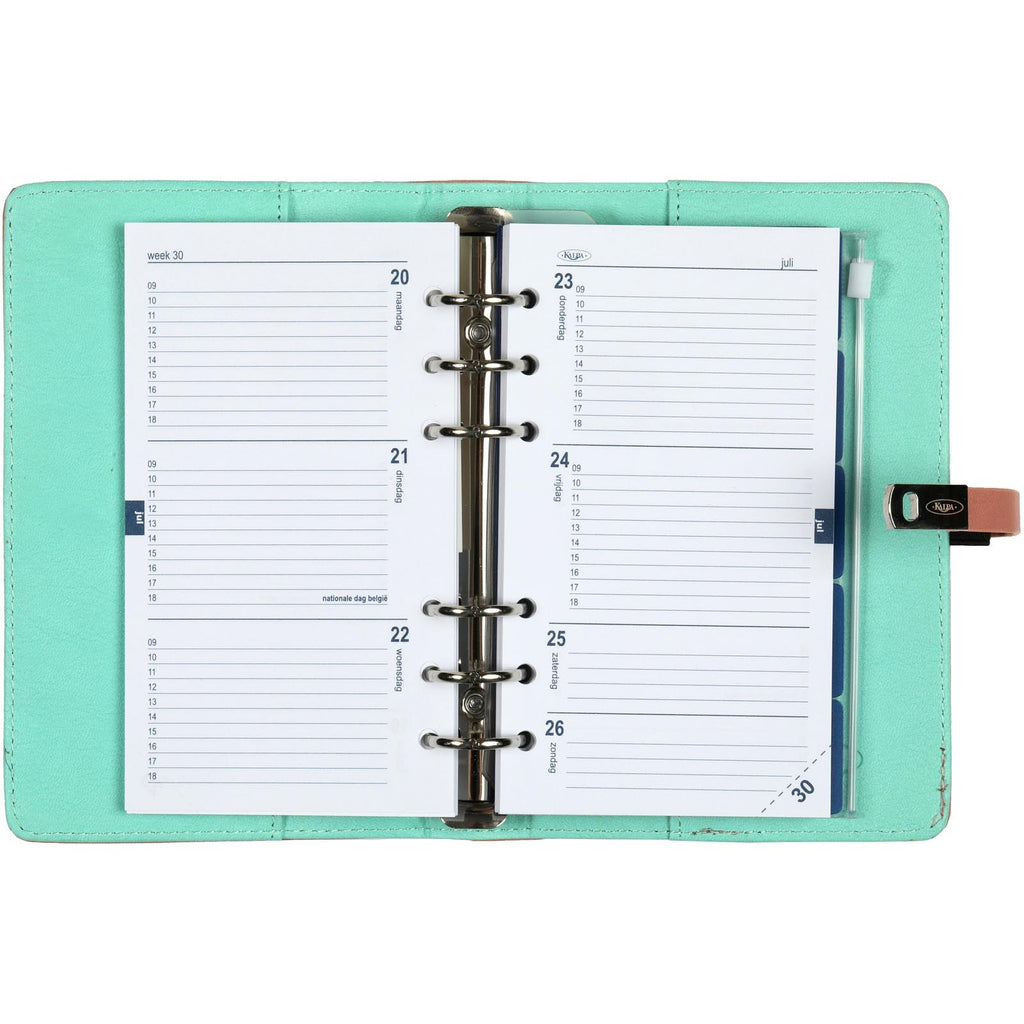Open View Of the  Personal Planner Organizer Pastel Pink Green