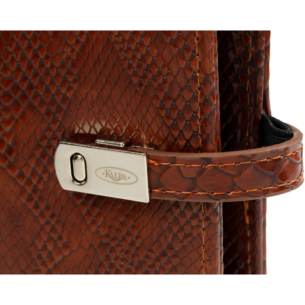 Modern Personal Binder Croco Brown With Magnetic Closing Clip