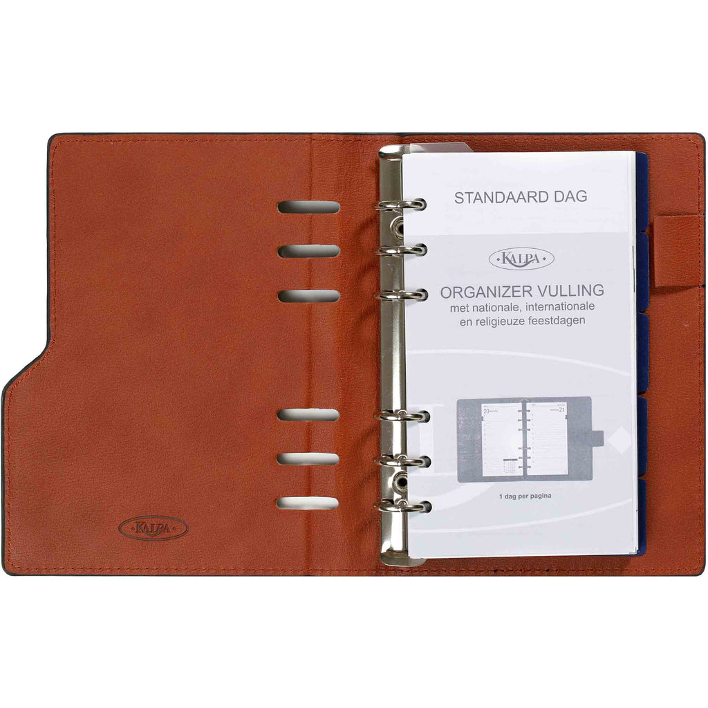 Open View Of The Clipbook Personal Ring Binder Planner Pullup Black