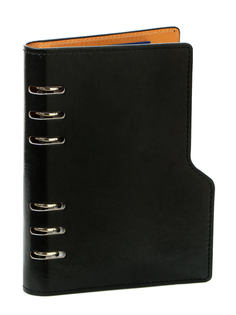 Clipbook Personal Ring Binder Planner Pullup Black by Kalpa