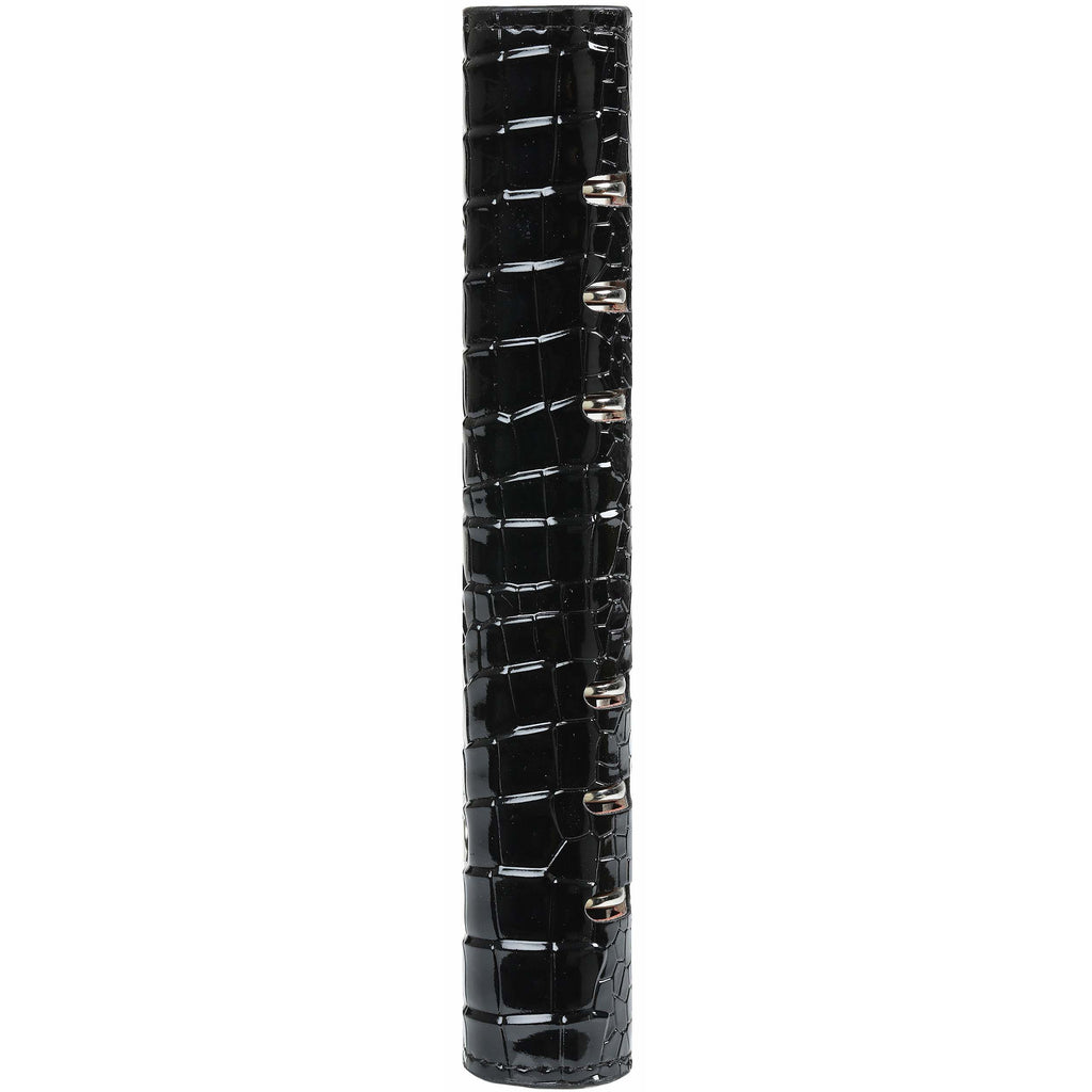 Side View Of The Personal 6 Ring Binder Agenda Gloss Croco Black