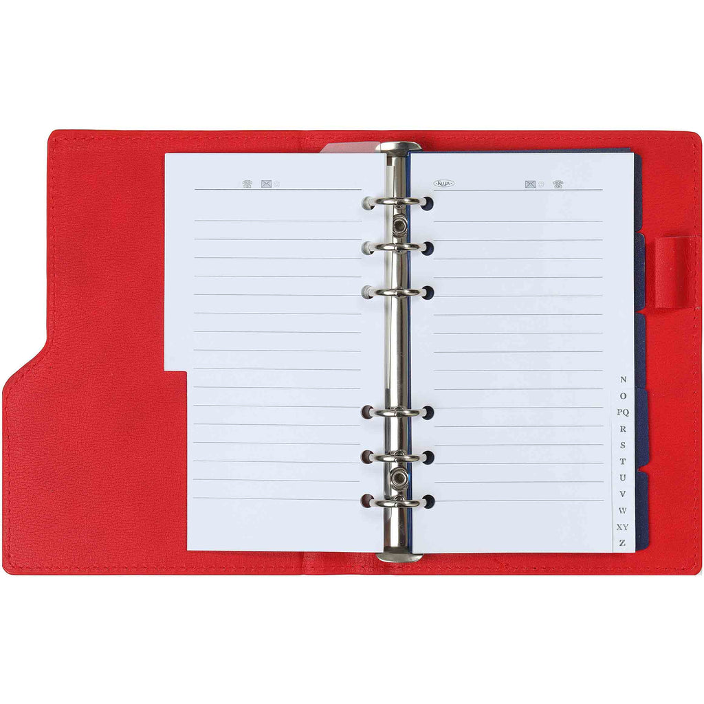 Compact Personal 6 Ring Binder Organizer Gloss Croco Red