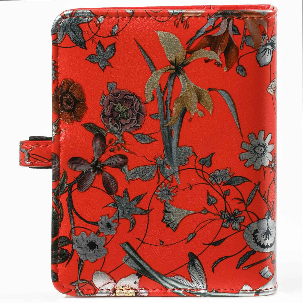 Top Notch Refillable Pocket 6 Ring Binder Planner Sea of Flowers Red