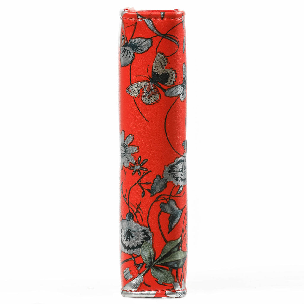 Side View of the Refillable Pocket 6 Ring Binder Planner Sea of Flowers Red