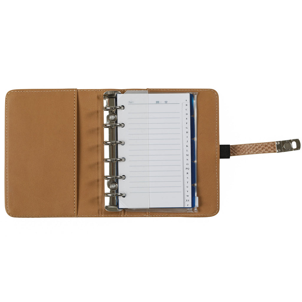 Open View of the Refillable Pocket Ring Binder Hose Print Brown