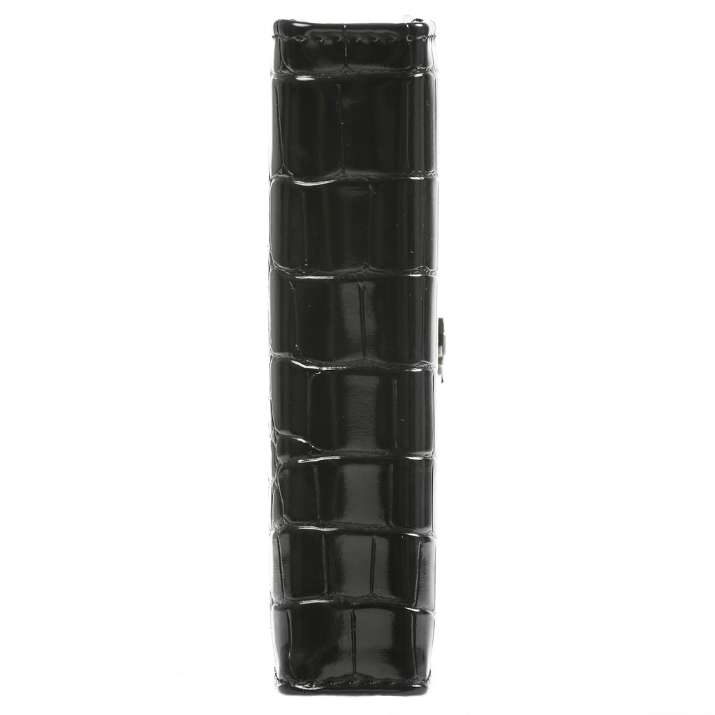 Side View of the Refillable Pocket Ring Binder Agenda Croco Black