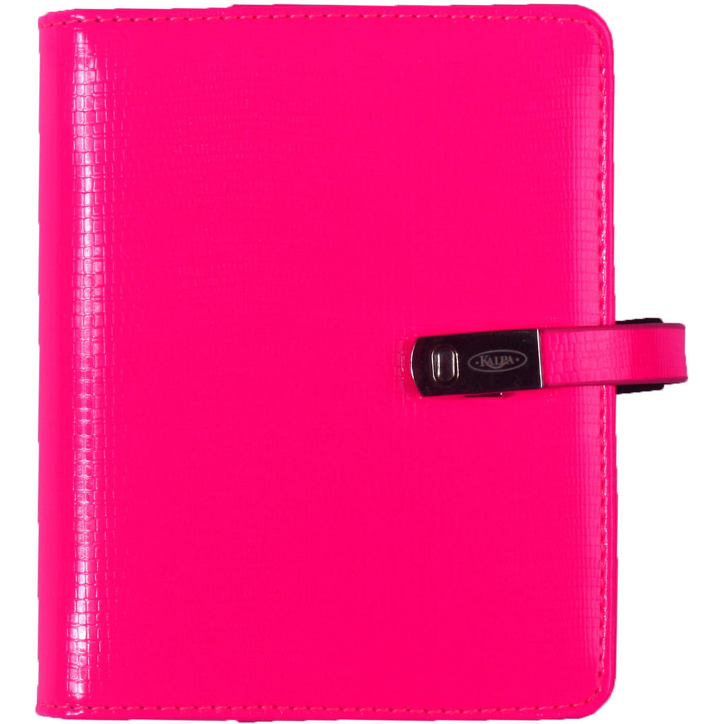 Pocket Agenda Ring Binder Agra Pink With Magnetic Closing Clip