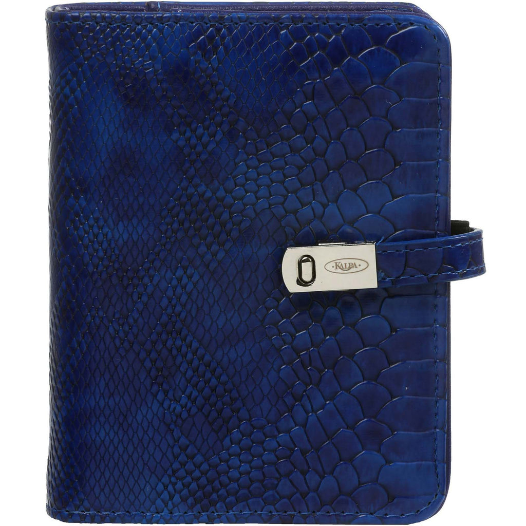 Pocket 6 Ring Binder Agenda Croco Indigo