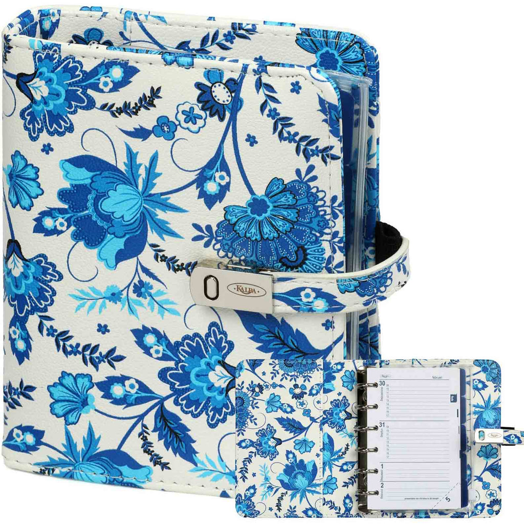 Elegant Pocket Organiser Flower Delft Blue
