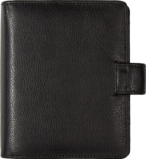 Elegant Refillable Pocket Planner Organizer Chennai Black Leather
