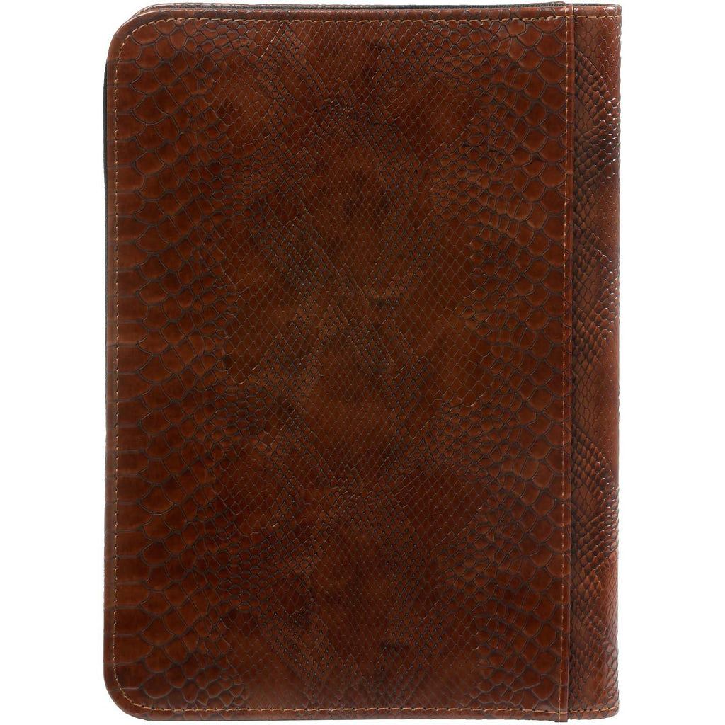 A5 Writing Case With Zip Croco Brown