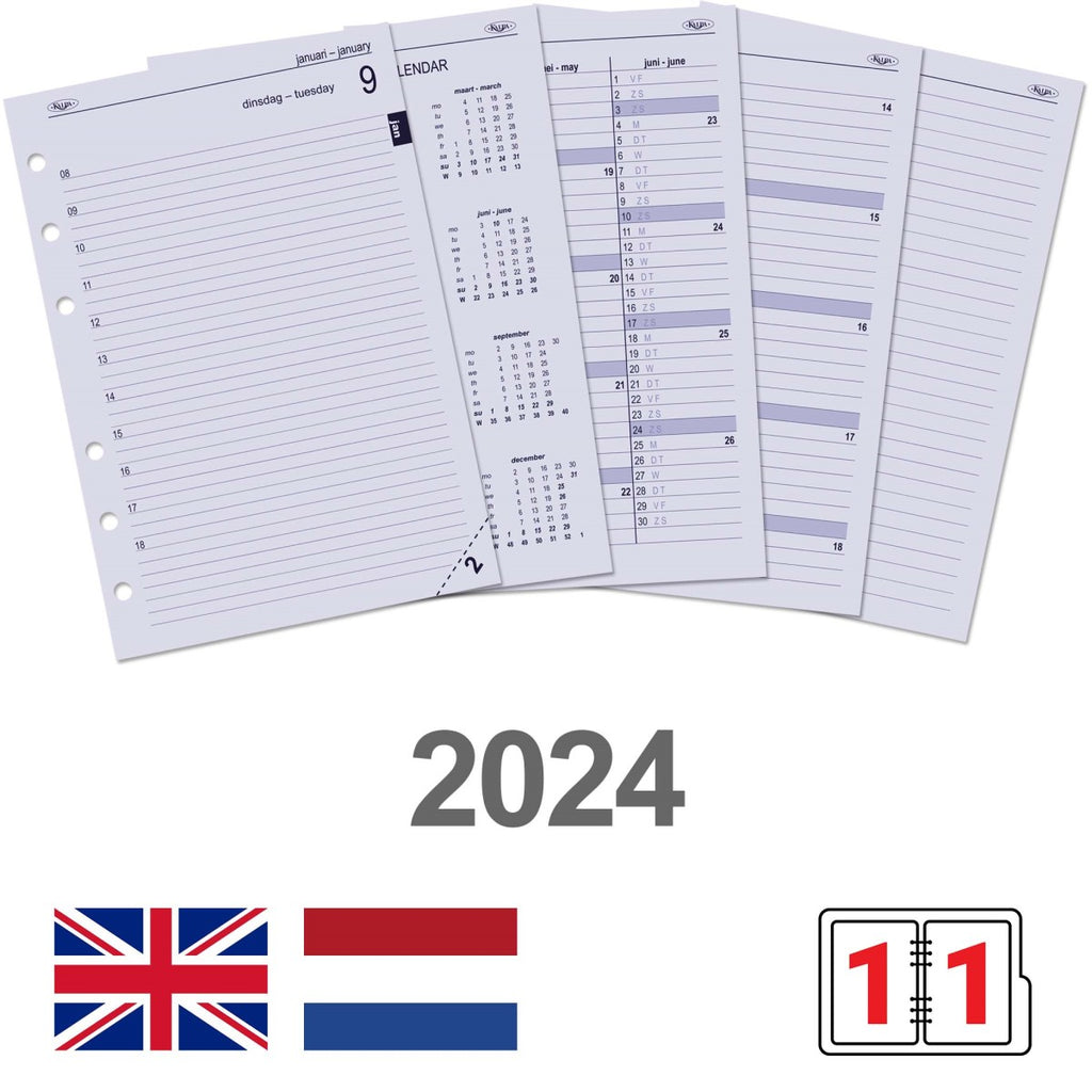 Organiseur Kalpa Pocket Agenda 2023-2024 7 jours/2 pages croco or 1 Doos  bij Bonnet Office Supplies