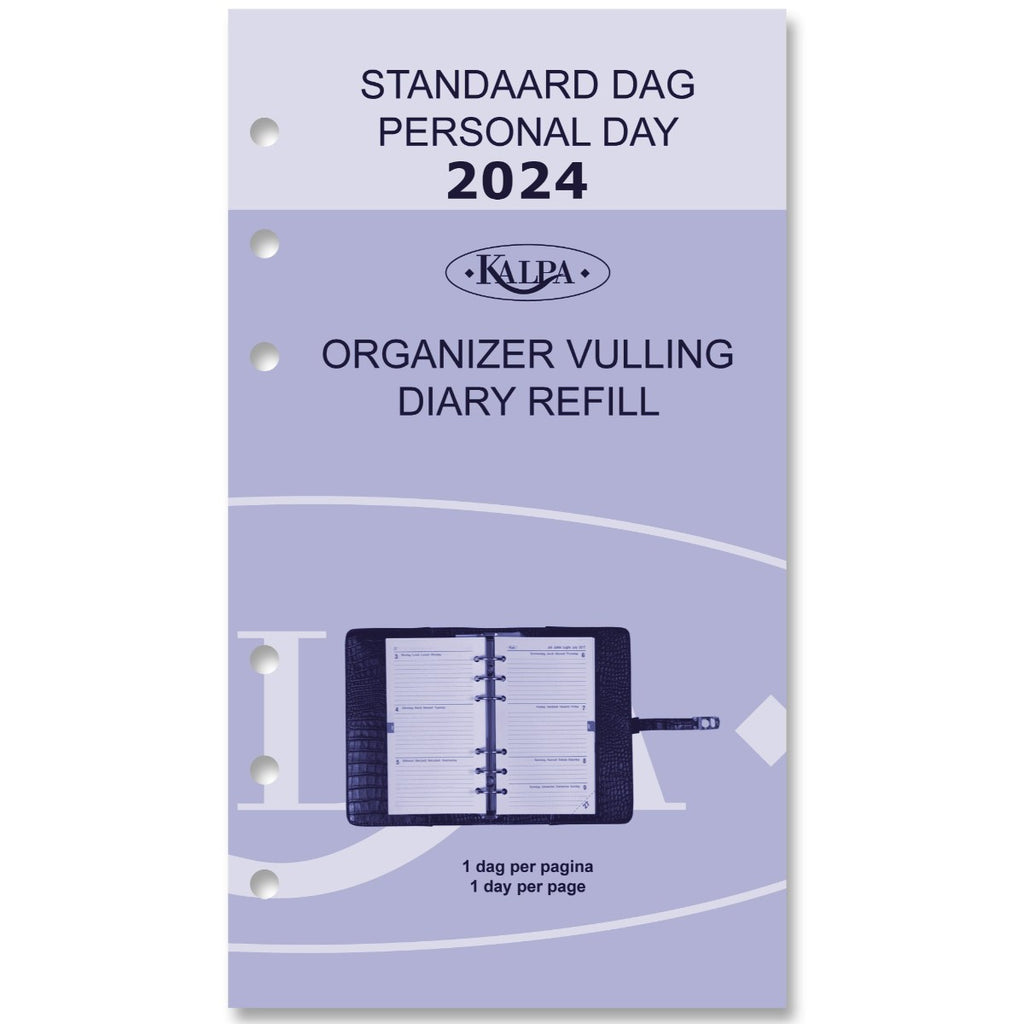 Kalpa Personal (Standaard) Organizer Agenda Vulling 1 Dag per Pagina  Bijlagen Jaardoos NL NL 2024